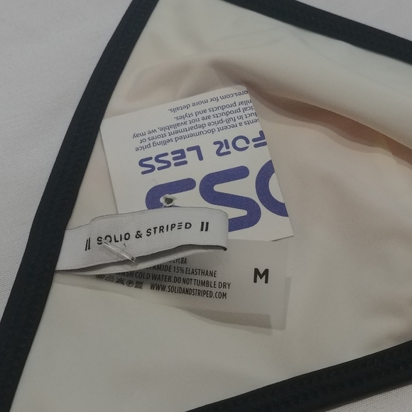 Solid and Striped bikini top triangle string tie black red blue pink burgandy M - Picture 5 of 6